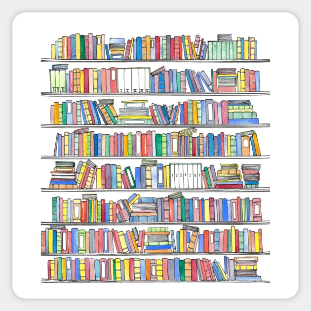 Rainbow Bookcase Sticker by BiblioartsbyEmma